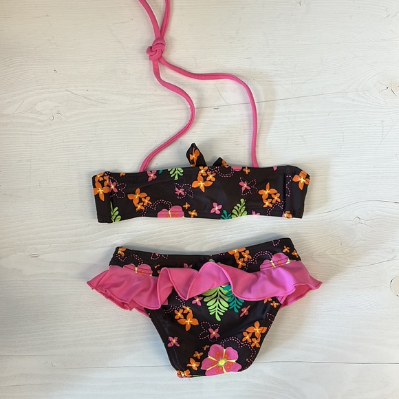 NWOT Brown Hawaiian Wahine Triangle Bikini Kids - Picture 4 of 6